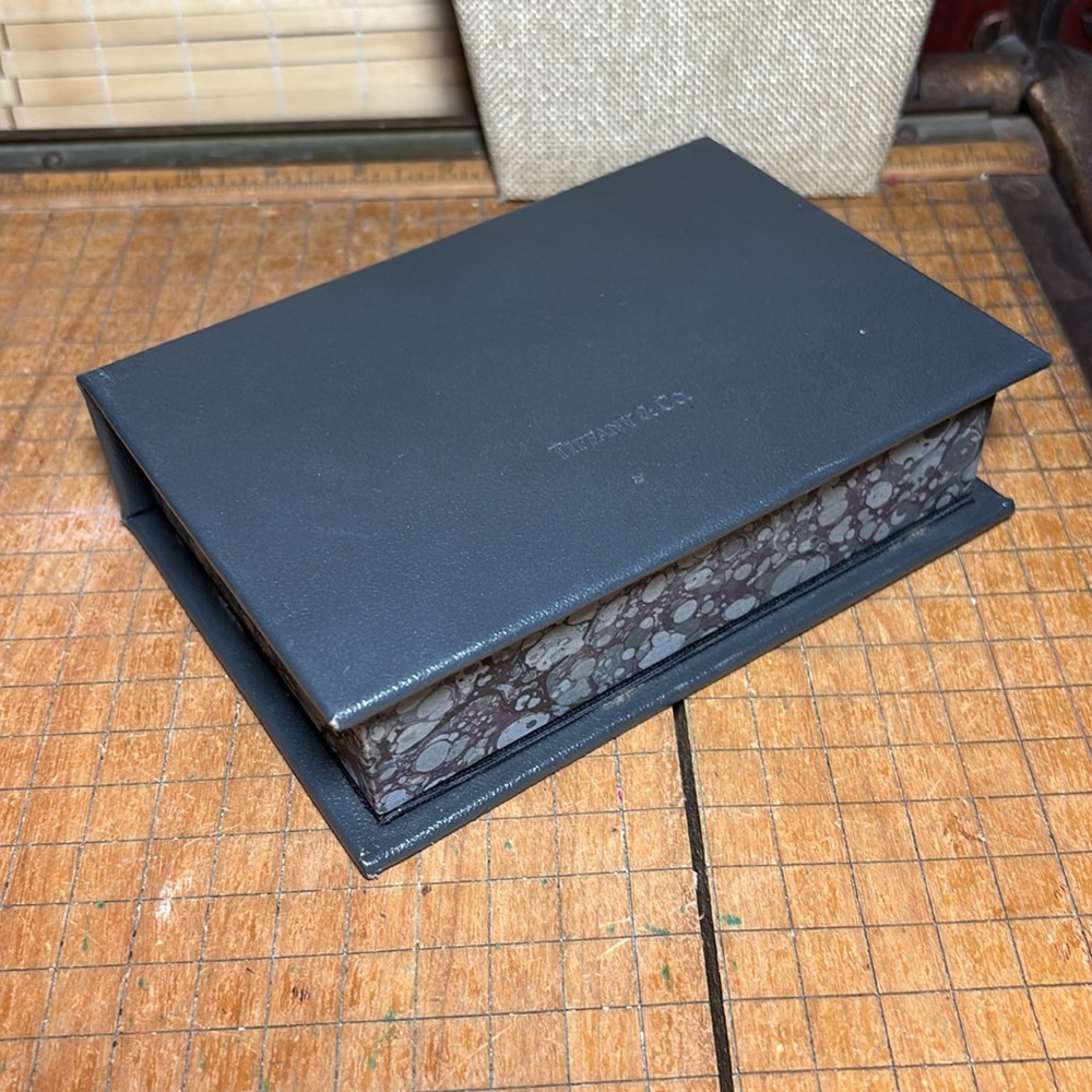 Tiffany & Co. Presentation Gift Box Book Shape Charcoal 6 3/8”Lx4.5”Wx1.75”H